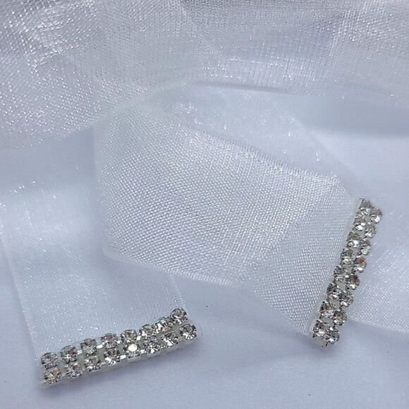 Rhinestone Pearl Beaded Bride Bridal Belt Wedding Dress Sash White Long Plus NWT - Picture 6 of 11